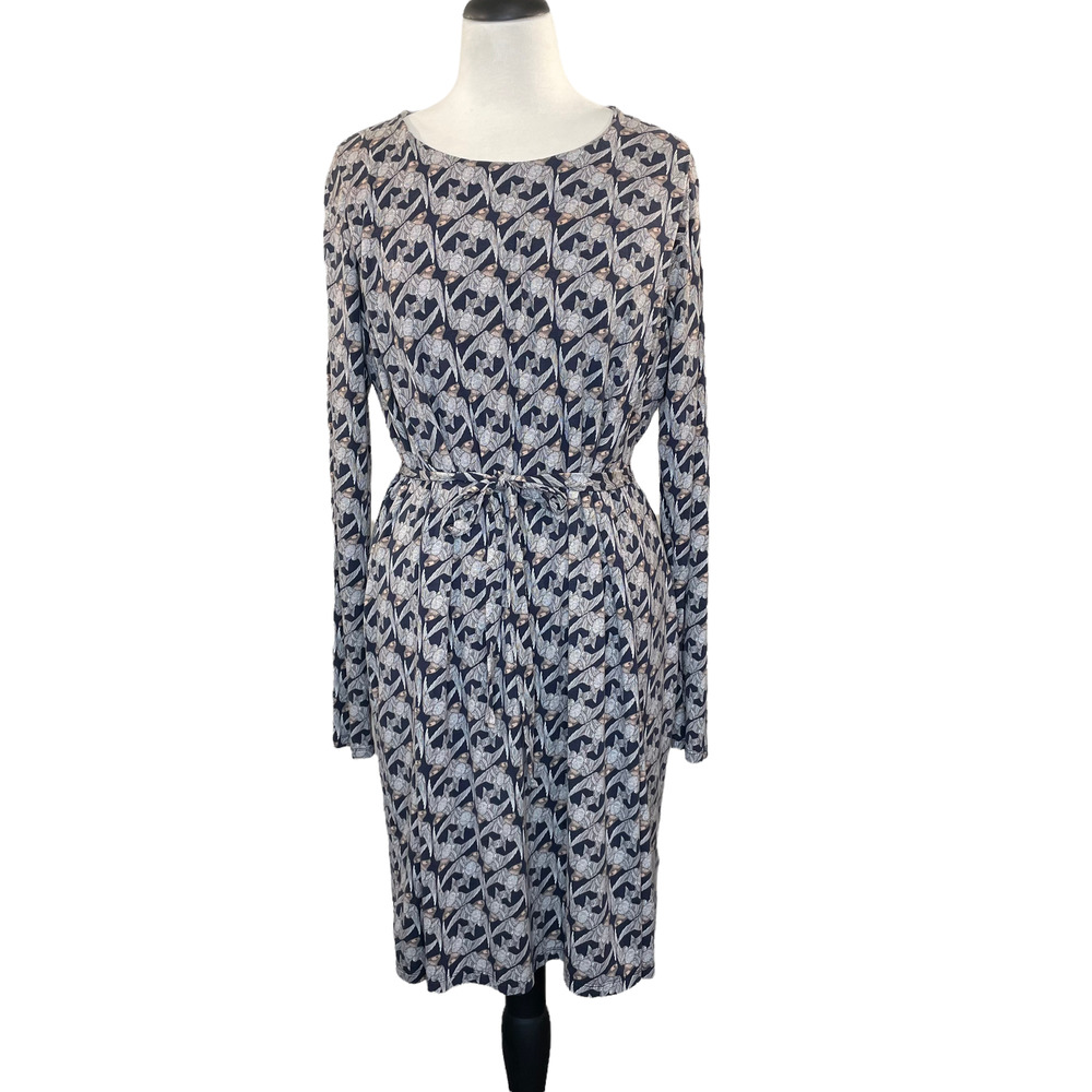 Boob Designs Size M Nursing Dress Postpartum Breast Feeding Bird Long Sleeve